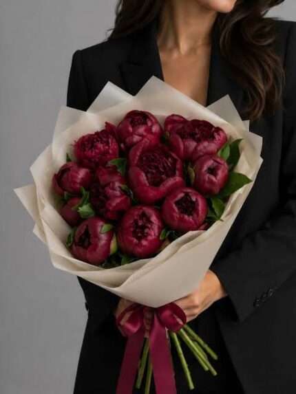 Букет пионов "Рубин"